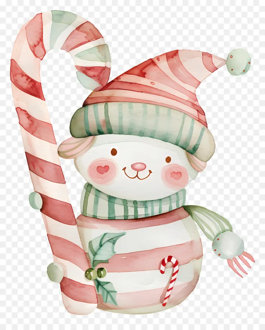 Bastón De Caramelo De Navidad，Lindo Gato Bastón De Caramelo PNG