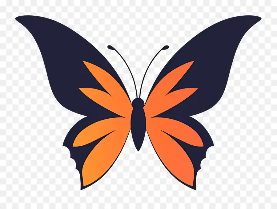 Logotipo De Mariposa，Mariposa Negra Y Dorada PNG