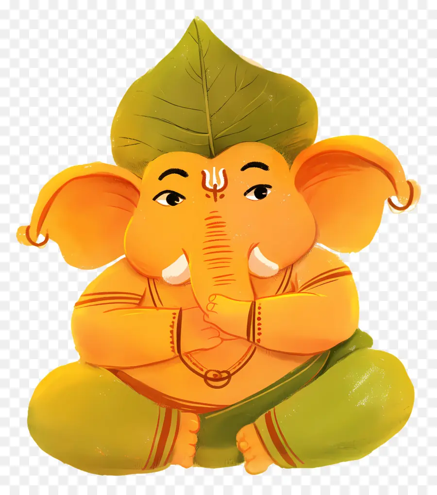 Ganesha Chaturthi，Ganesha Meditando PNG