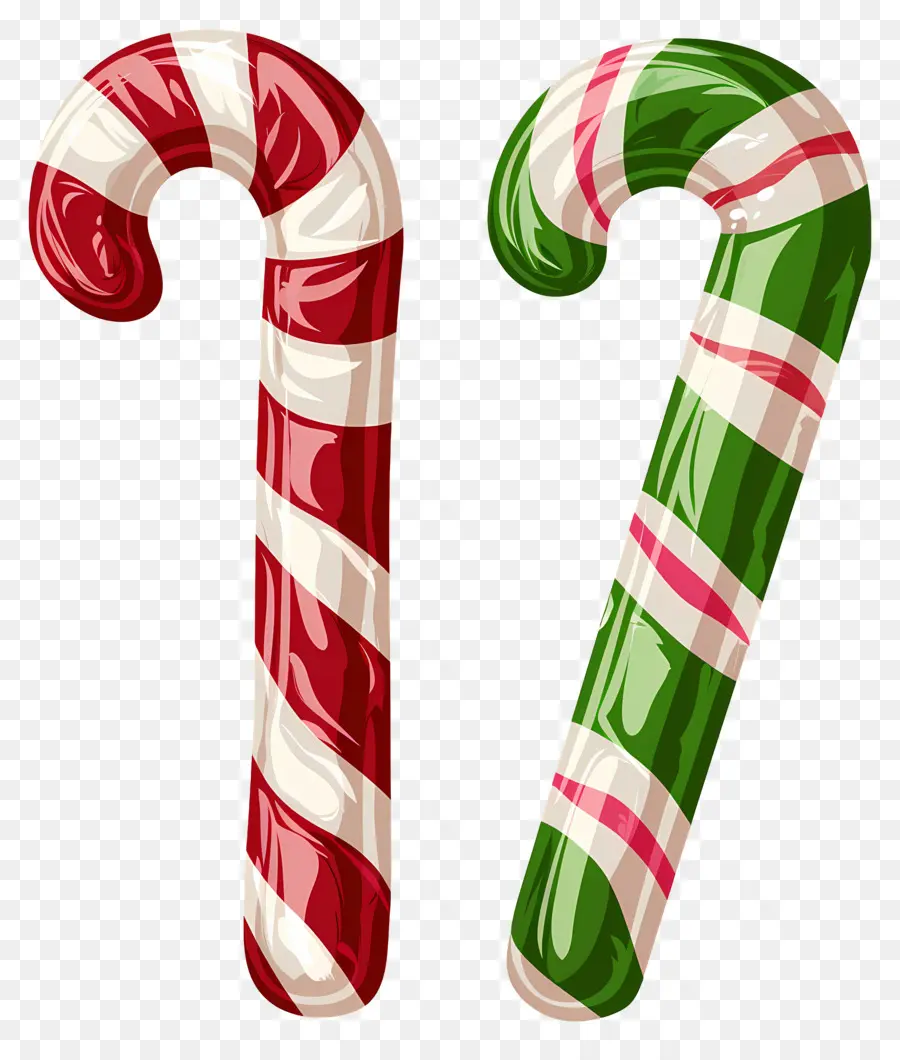 Bastones De Caramelo De Navidad，Bastones De Caramelo Rojos Y Verdes PNG