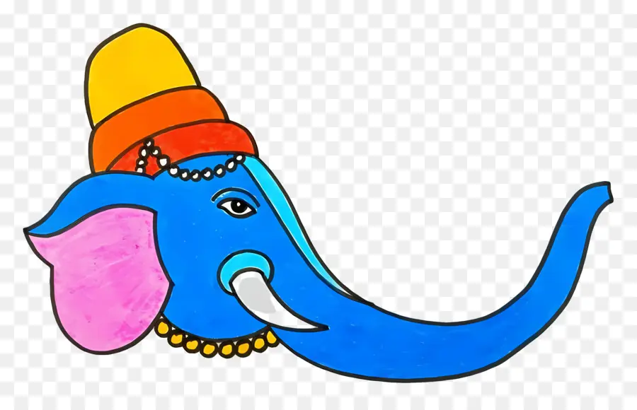 Ganesha Chaturthi，Cabeza De Elefante Azul PNG