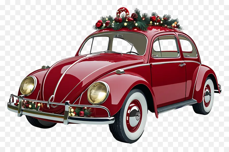 Carro De Navidad，Coche Navideño Decorado PNG