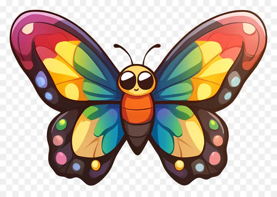 Mariposa Arcoiris，Mariposa Colorida PNG