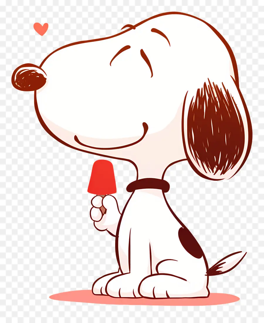 Snoopy Comiendo Helado，Perro De Dibujos Animados Con Helado PNG