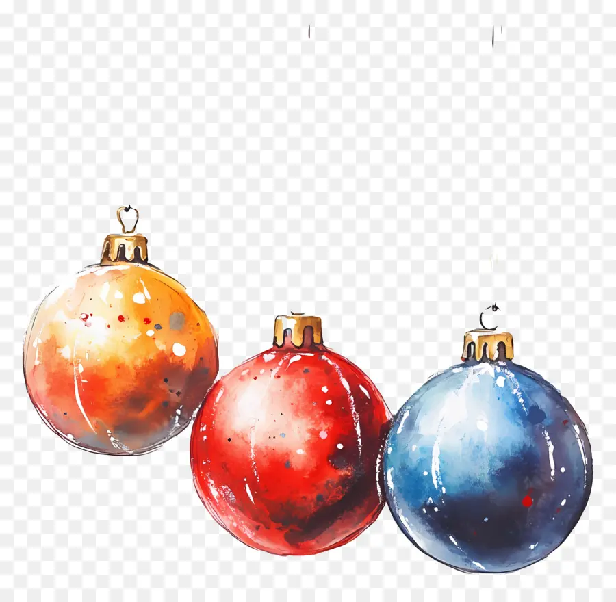 Acuarela Navideña，Adornos Navideños PNG