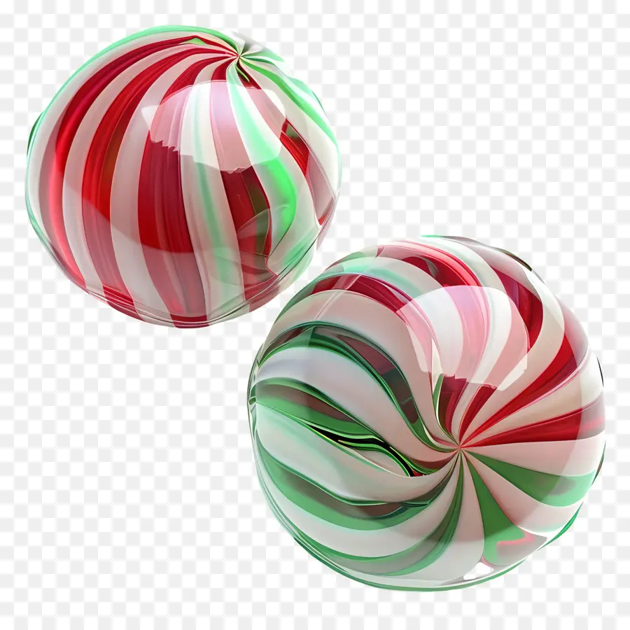 Caramelo De Menta，Bolas De Caramelo Rayadas PNG