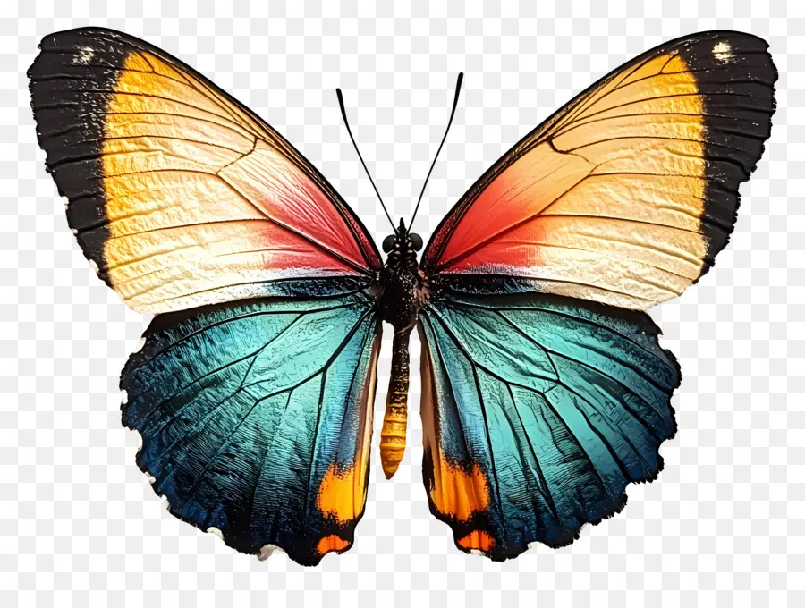 Mariposa Arcoiris，Mariposa Colorida PNG