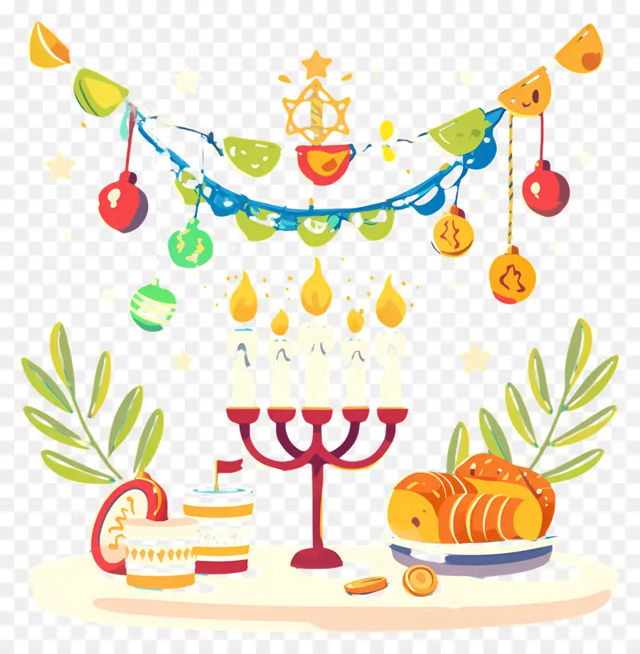 Jánuca，Configuración De La Mesa De Hanukkah PNG