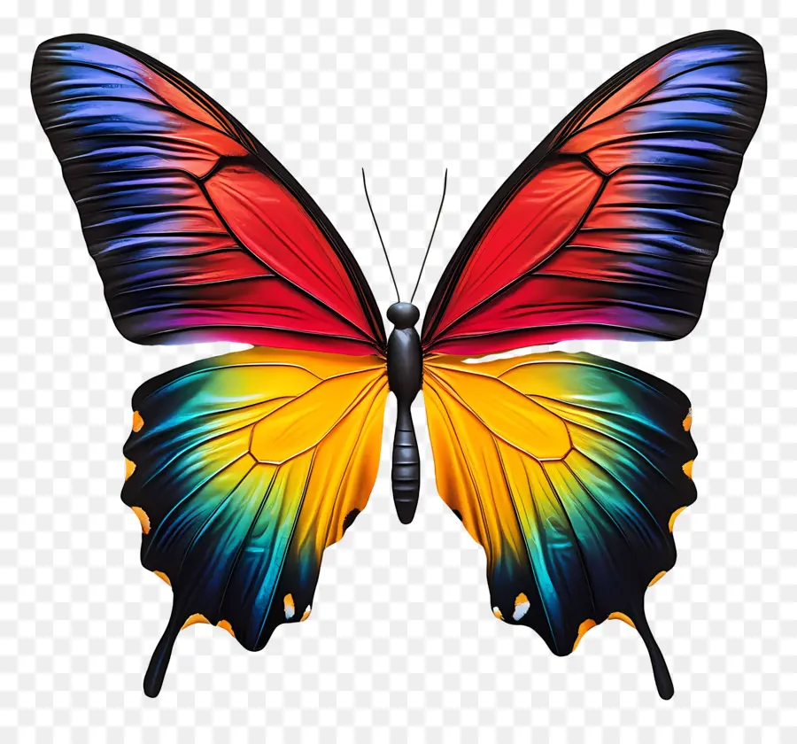 Mariposa Arcoiris，Mariposa Colorida PNG