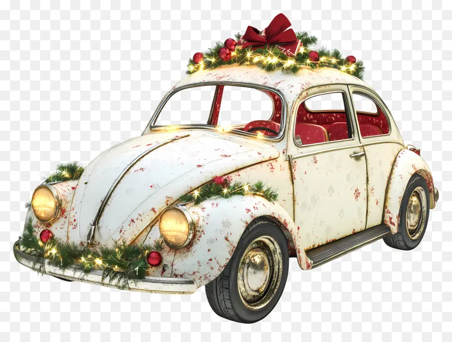 Carro De Navidad，Coche Navideño Decorado PNG