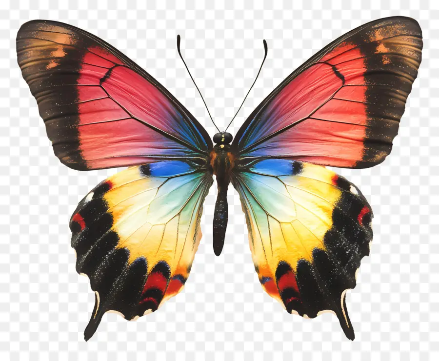 Mariposa Arcoiris，Mariposa Colorida PNG