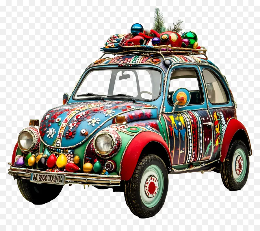 Carro De Navidad，Coche Decorado PNG