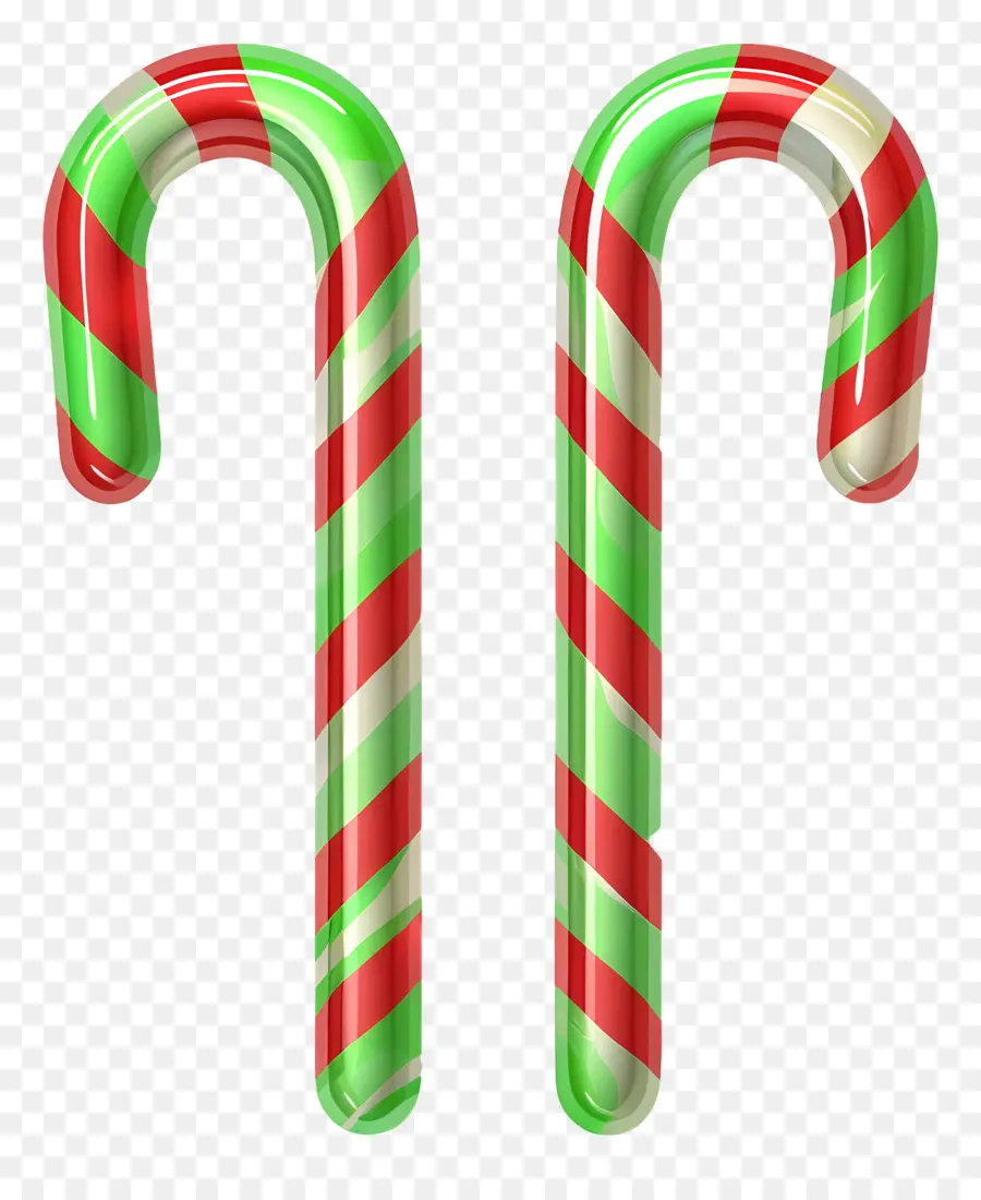 Bastones De Caramelo De Navidad，Bastones De Caramelo Rojos Y Verdes PNG