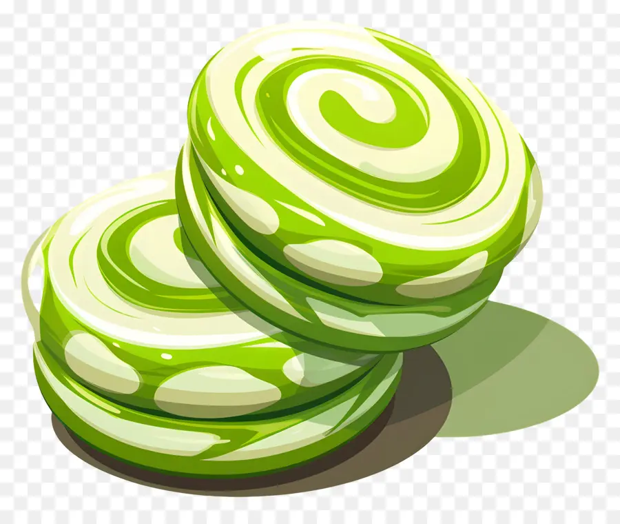 Caramelo De Menta，Caramelos De Remolino Verde PNG