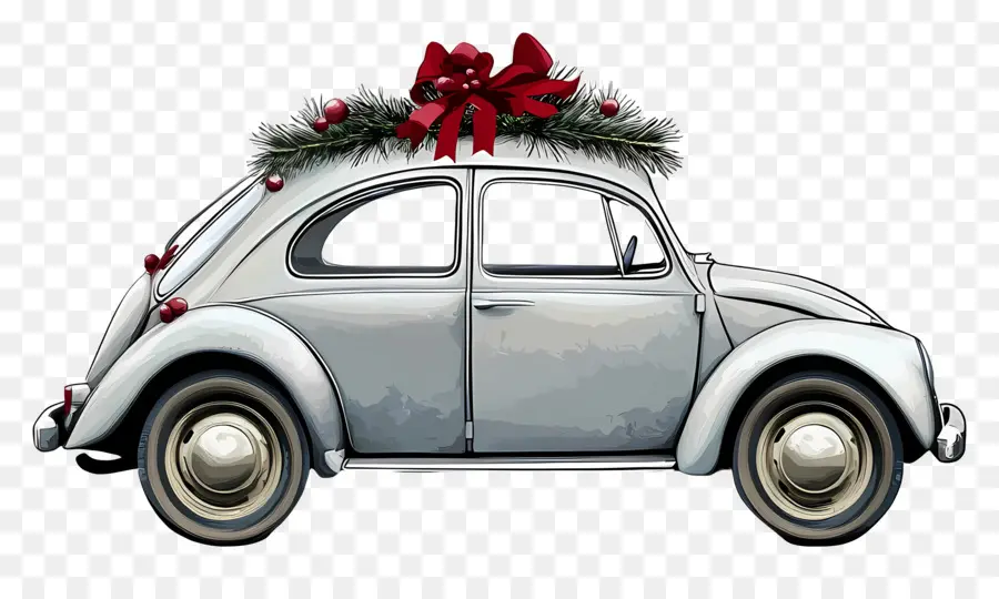 Carro De Navidad，Coche Verde PNG