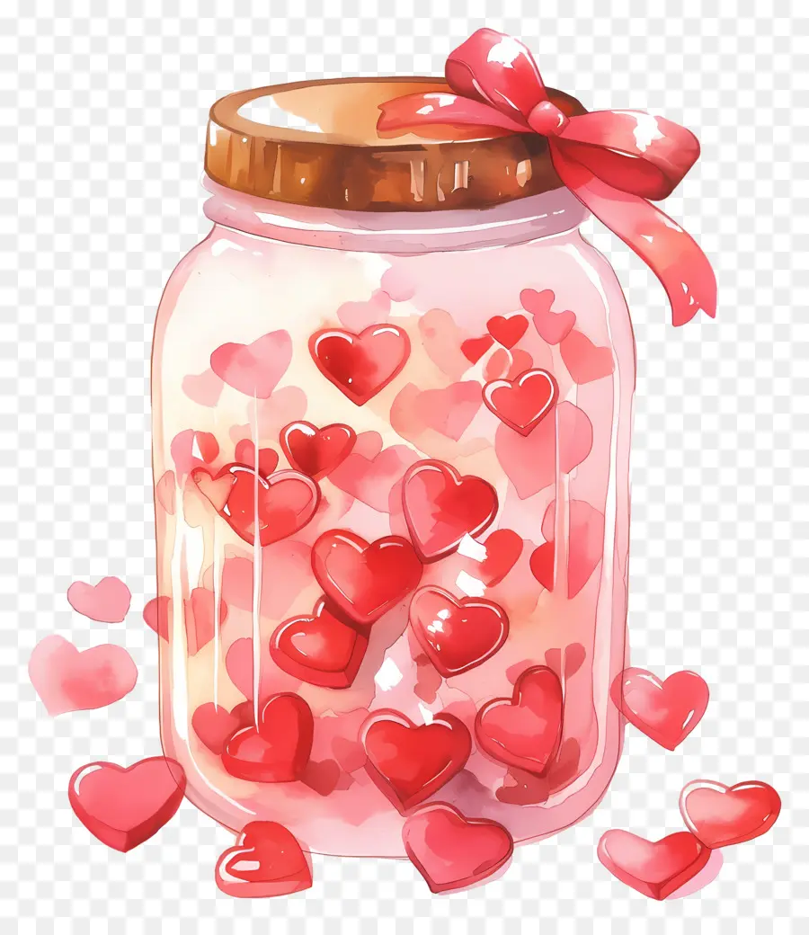 Tarro De Cristal Con Corazón，Corazones En Un Frasco PNG