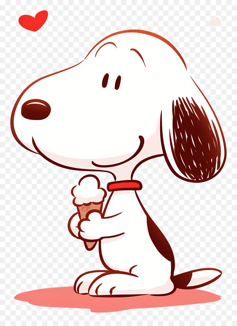 Snoopy Comiendo Helado，Perro De Dibujos Animados Con Paleta PNG