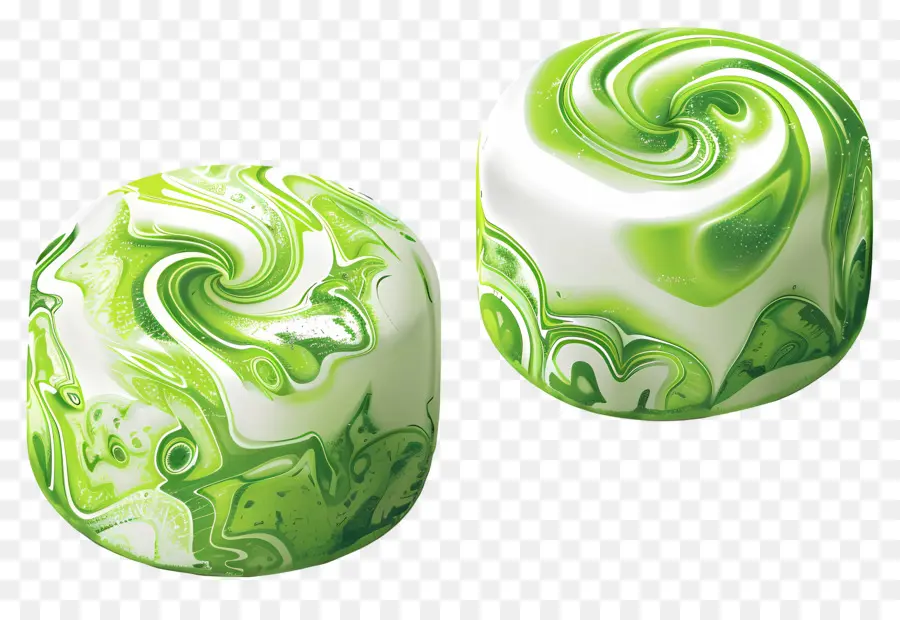 Caramelo De Menta，Malvaviscos En Forma De Remolino Verde PNG