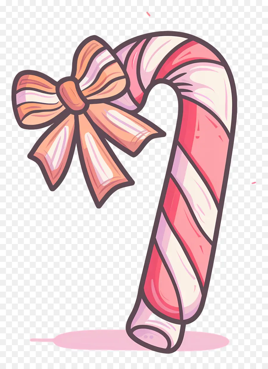 Bastón De Caramelo De Navidad，Bastón De Caramelo Rosa Y Blanco PNG