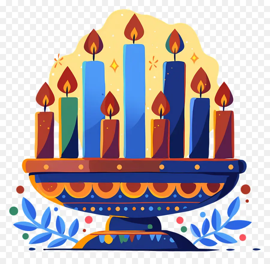 Velas Kwanzaa，Portavelas Con Velas PNG