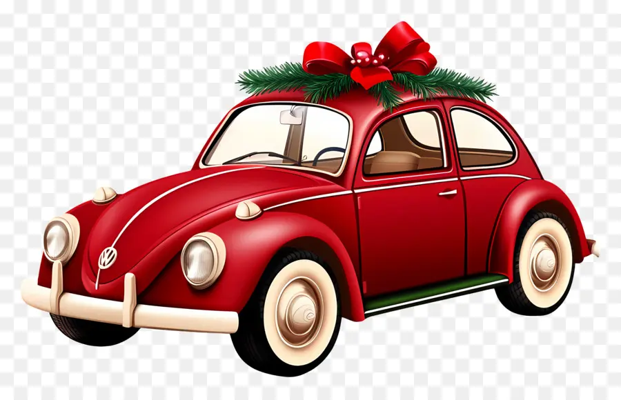 Carro De Navidad，Coche Verde PNG