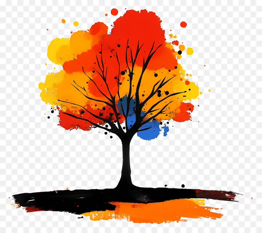 Paisaje De Arboles，árbol Colorido PNG