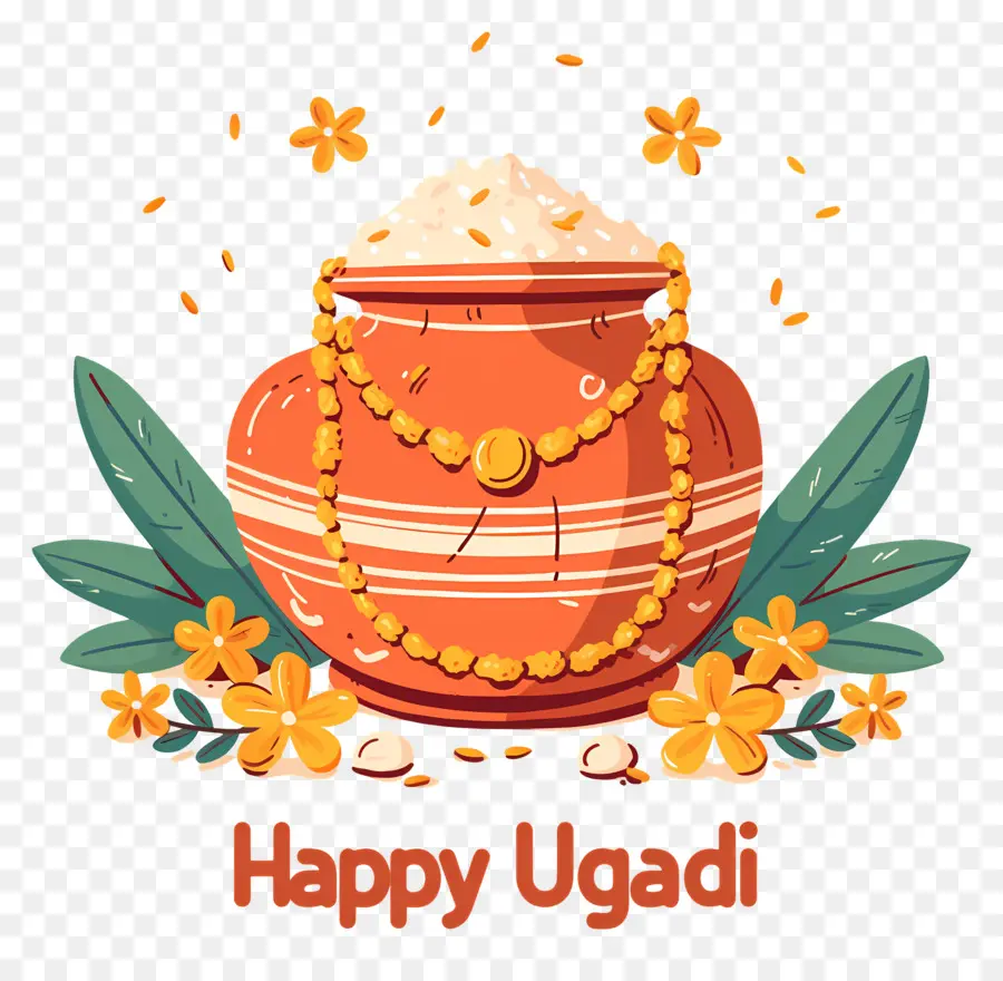 Feliz Ugadi，Olla Con Arroz PNG