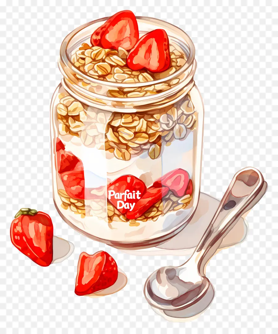 Día Nacional Del Parfait，Parfait Con Fresas PNG