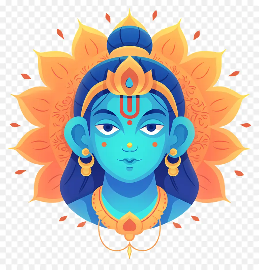 Ram Navami，Ilustración De La Deidad Azul PNG