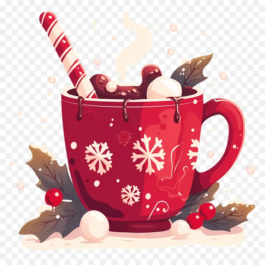 Chocolate Caliente Con Malvaviscos，Taza De Navidad PNG