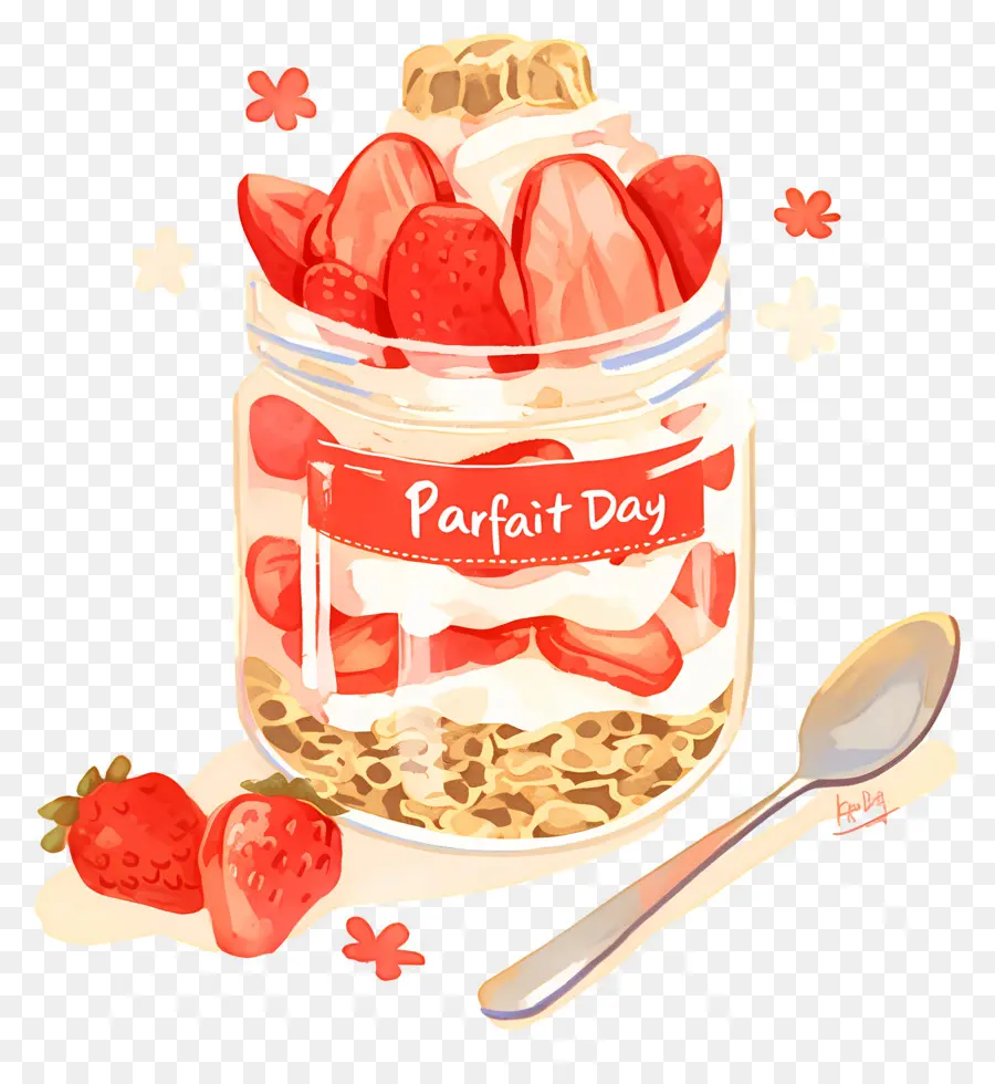 Día Nacional Del Parfait，Parfait Con Fresas PNG