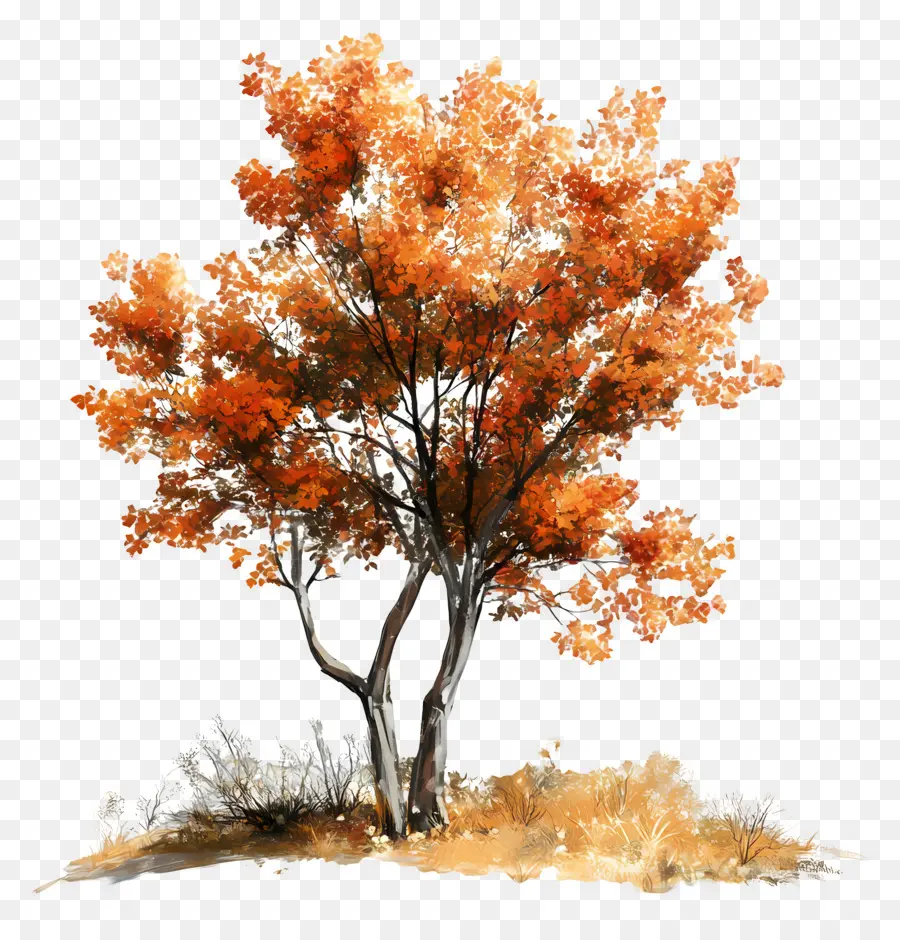 Paisaje De Arboles，Arce Rojo PNG