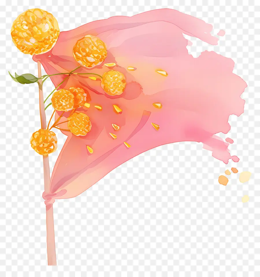 Bandera Rosa，Bandera Con Flores PNG