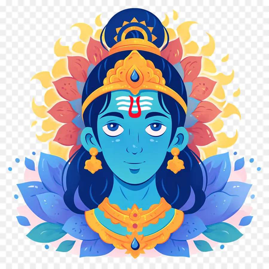 Ram Navami，Ilustración De La Deidad Azul PNG