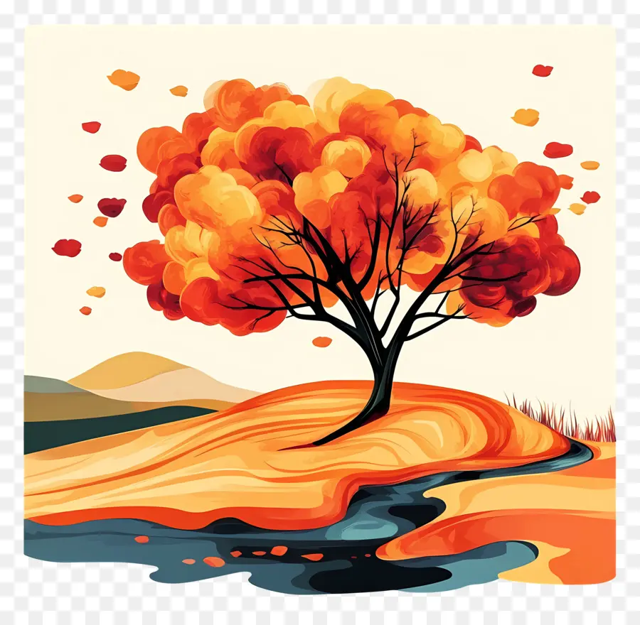 Paisaje De Arboles，árbol Colorido PNG