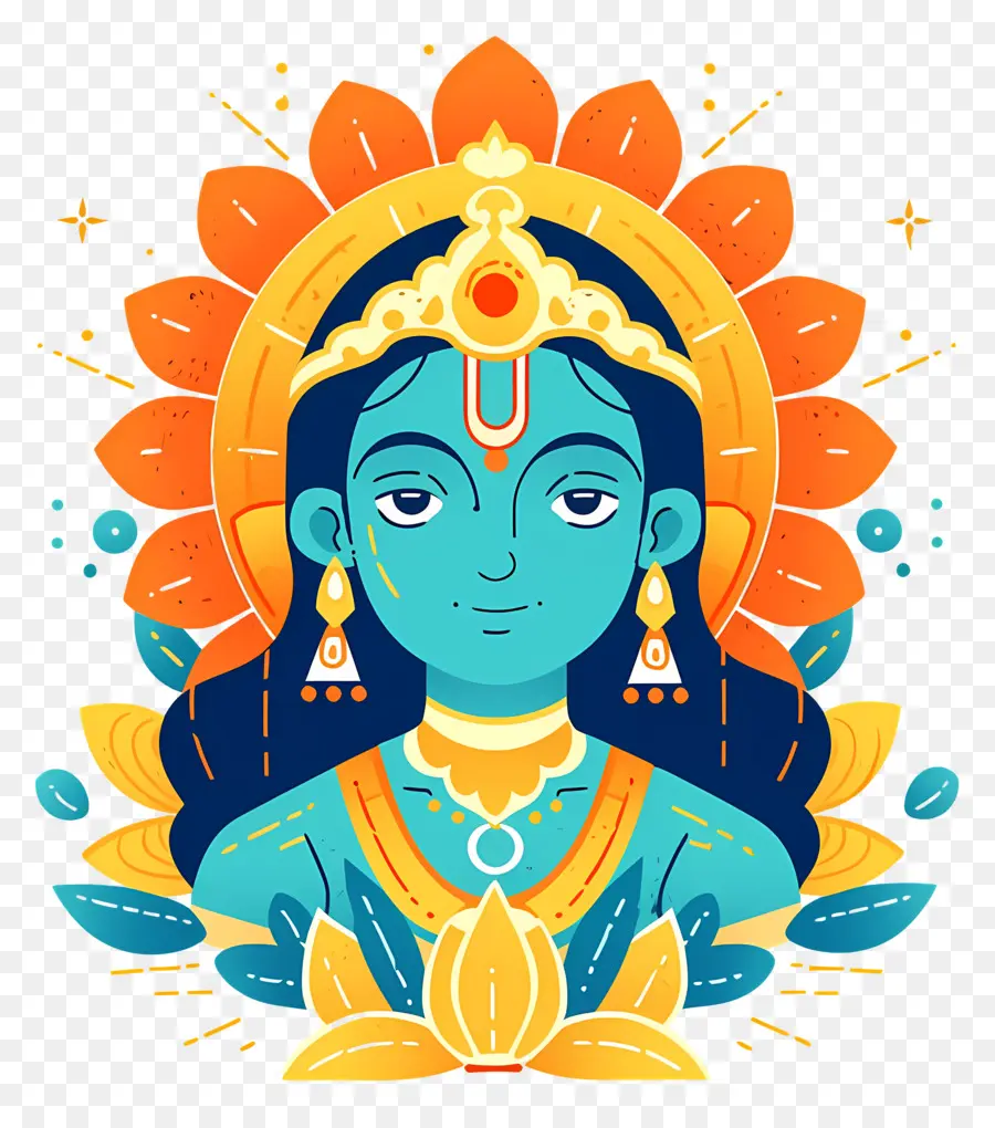 Ram Navami，Ilustración De La Deidad Azul PNG