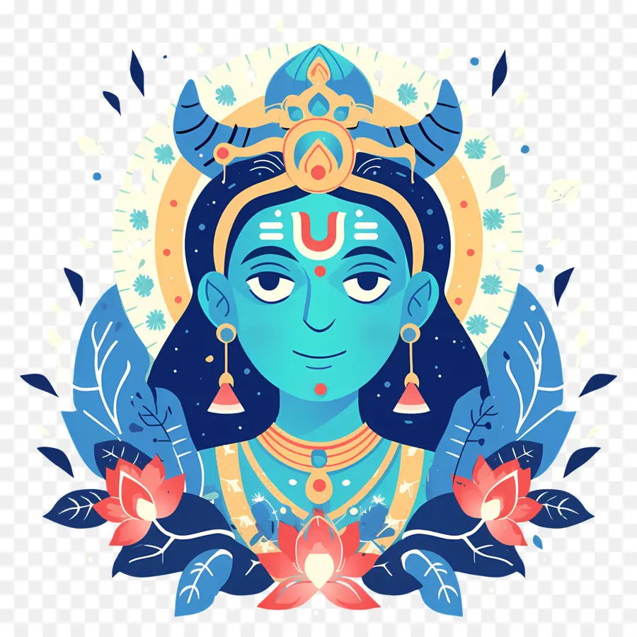 Ram Navami，Cara Azul PNG