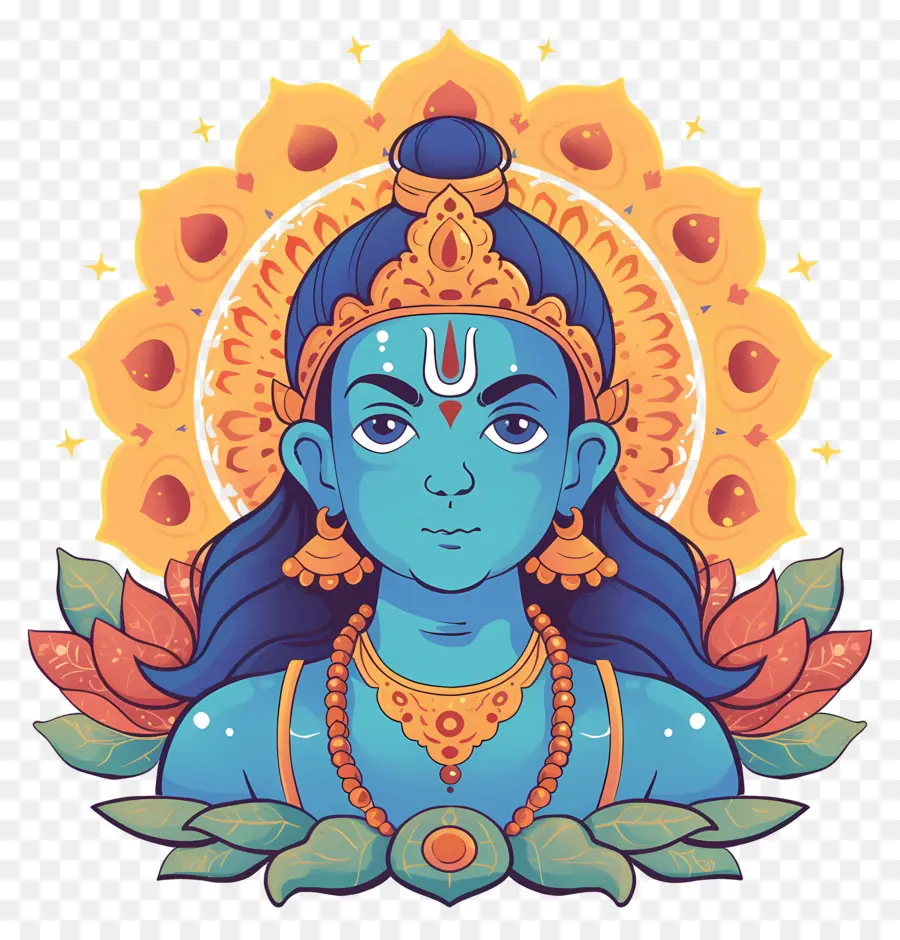 Ram Navami，Ilustración De La Deidad Azul PNG