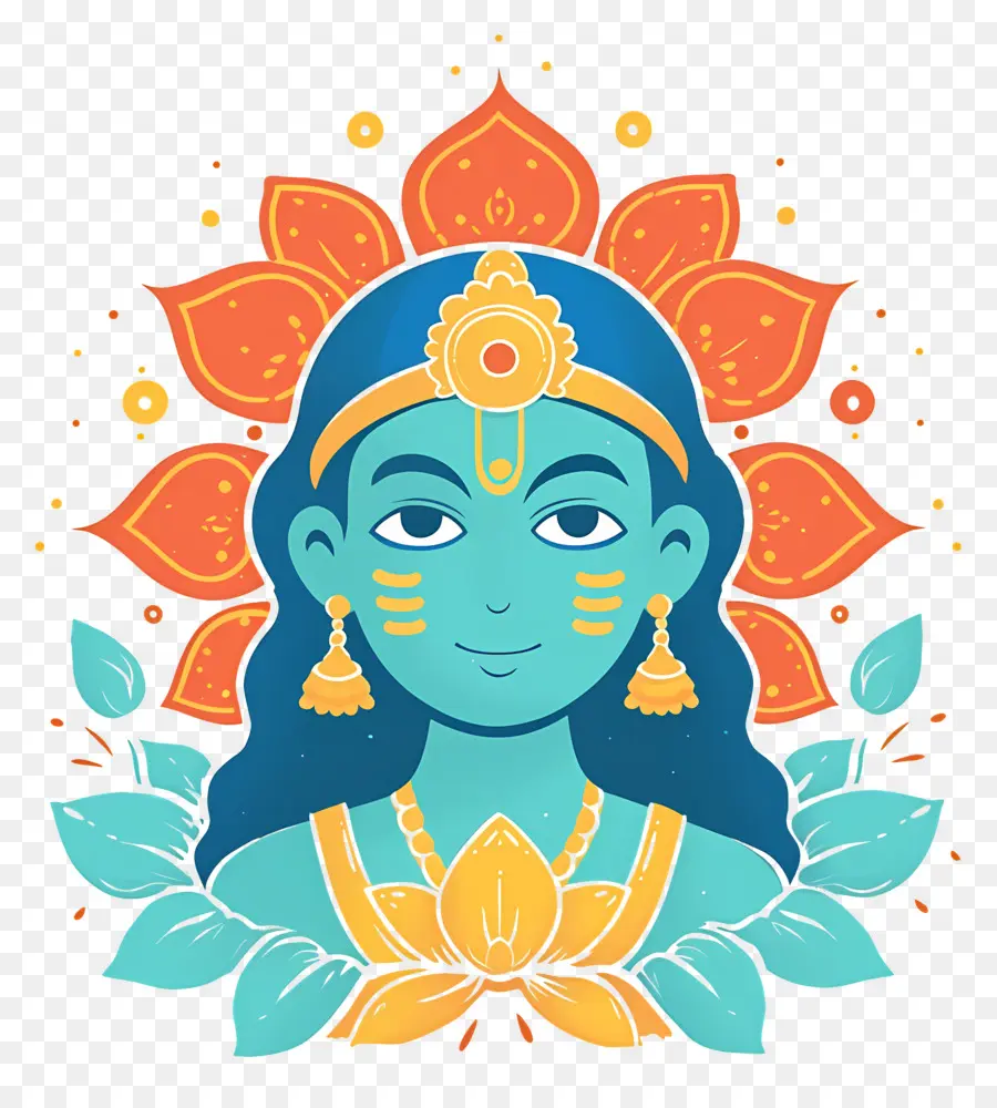 Ram Navami，Ilustración De La Deidad Azul PNG