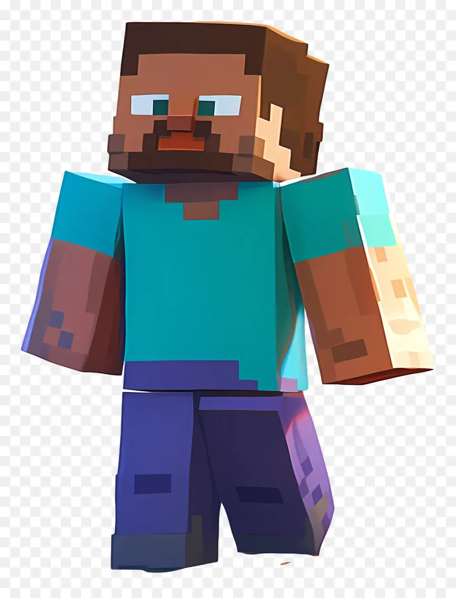 Minecraft Steve，Personaje Pixelado PNG