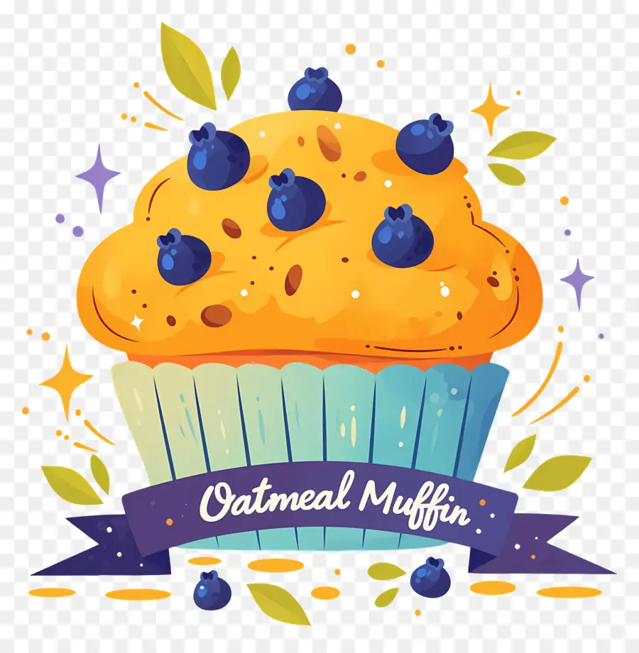 Día Nacional Del Muffin De Avena，Muffin De Avena Con Arándanos PNG