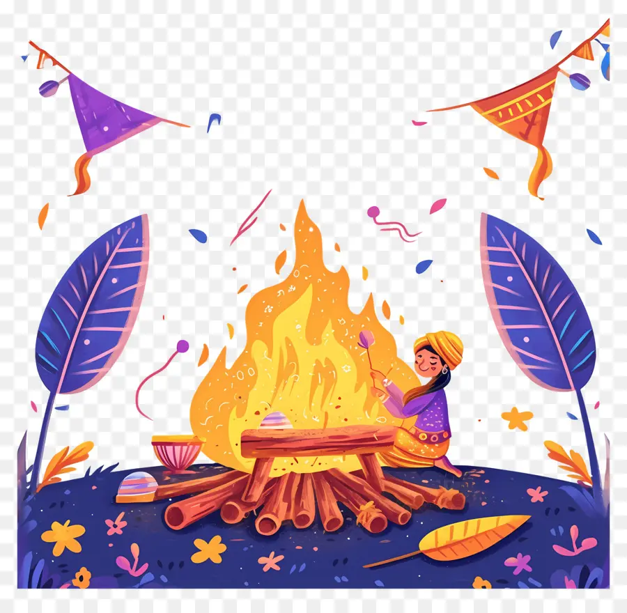 Feliz Lohri，Celebración De La Hoguera PNG