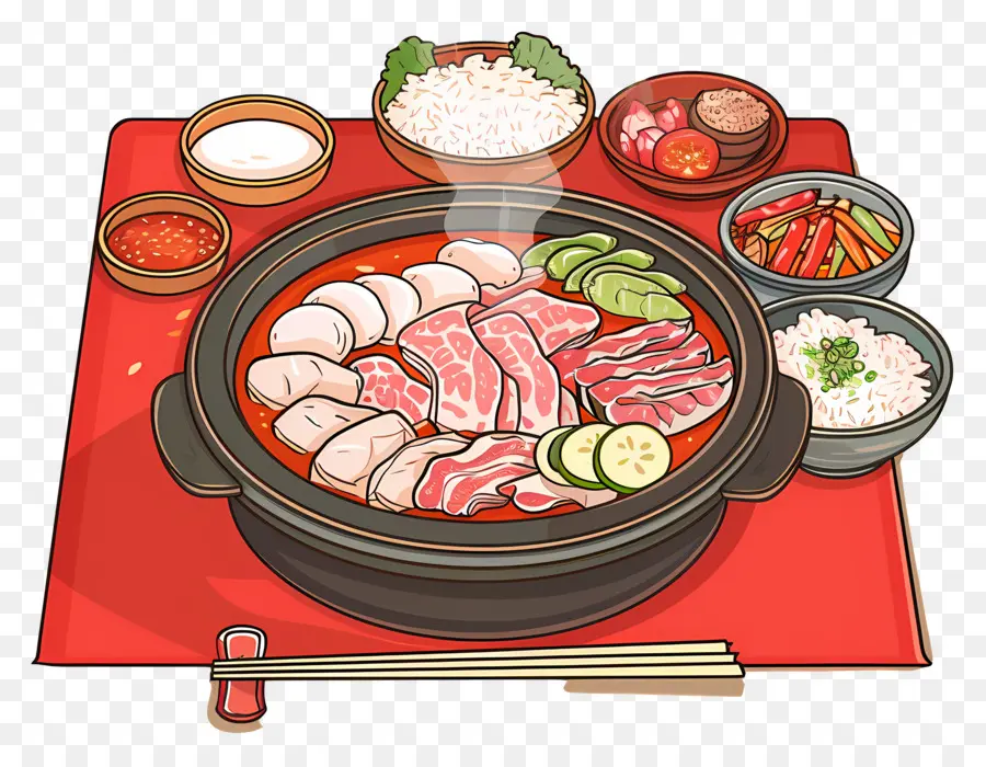 Comida Coreana，Olla Caliente PNG