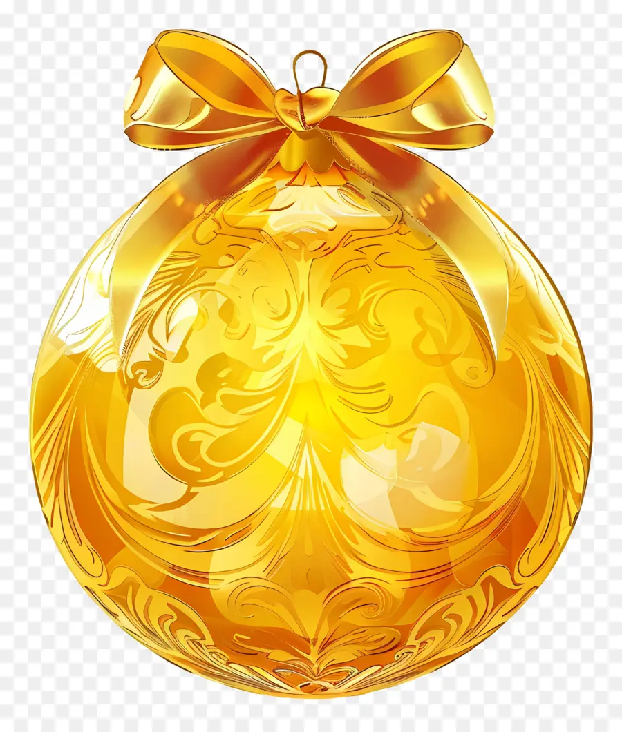 Balón De Oro De Navidad，Adorno Dorado PNG