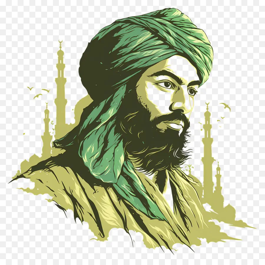 Hombre árabe，Hombre Con Turbante PNG