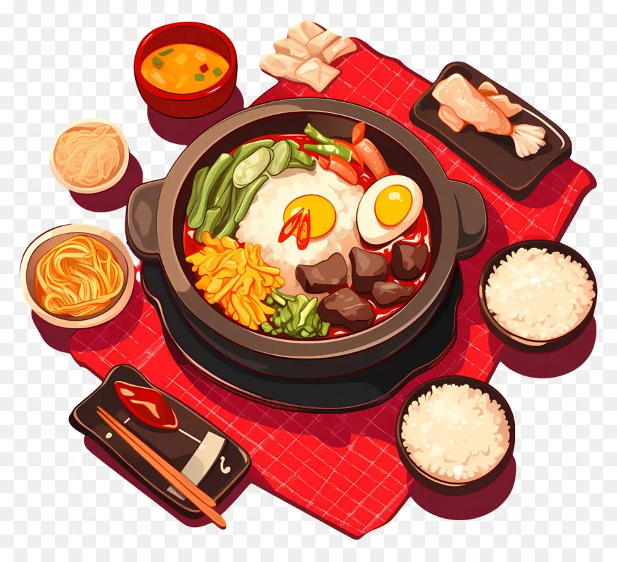 Bibimbap，Olla Caliente PNG