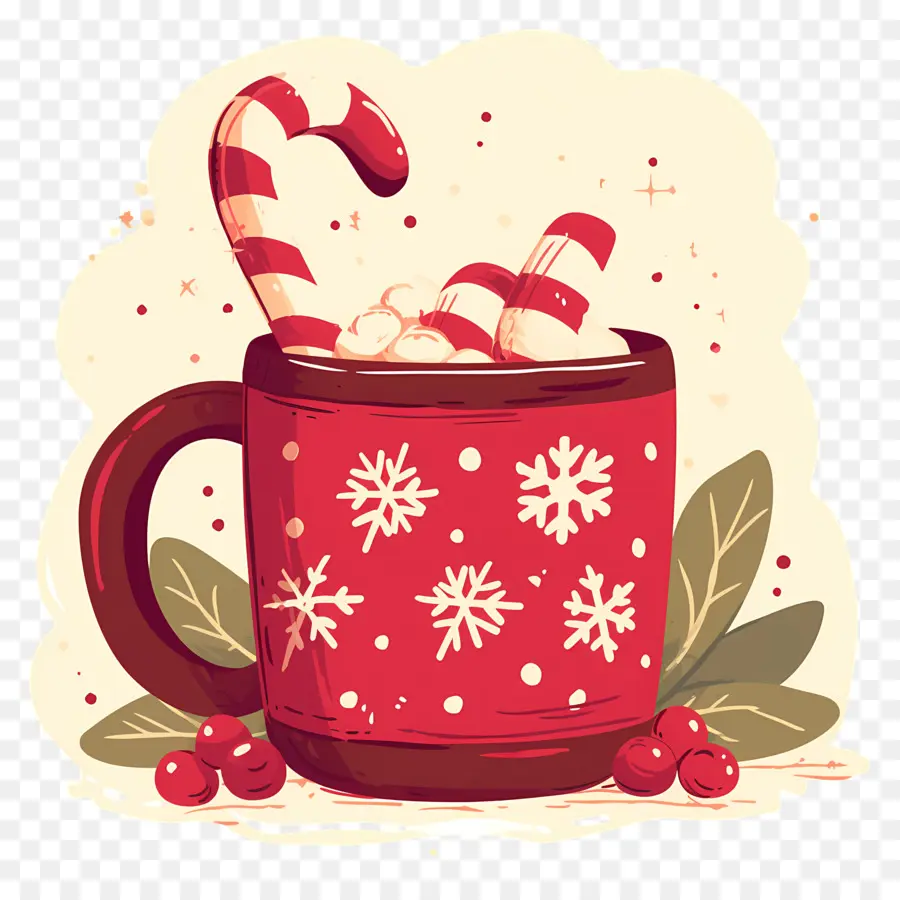 Chocolate Caliente Con Malvaviscos，Taza De Navidad PNG