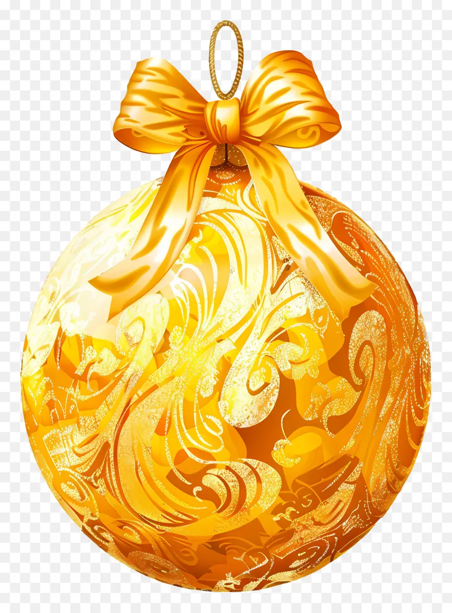 Balón De Oro De Navidad，Adorno Dorado PNG