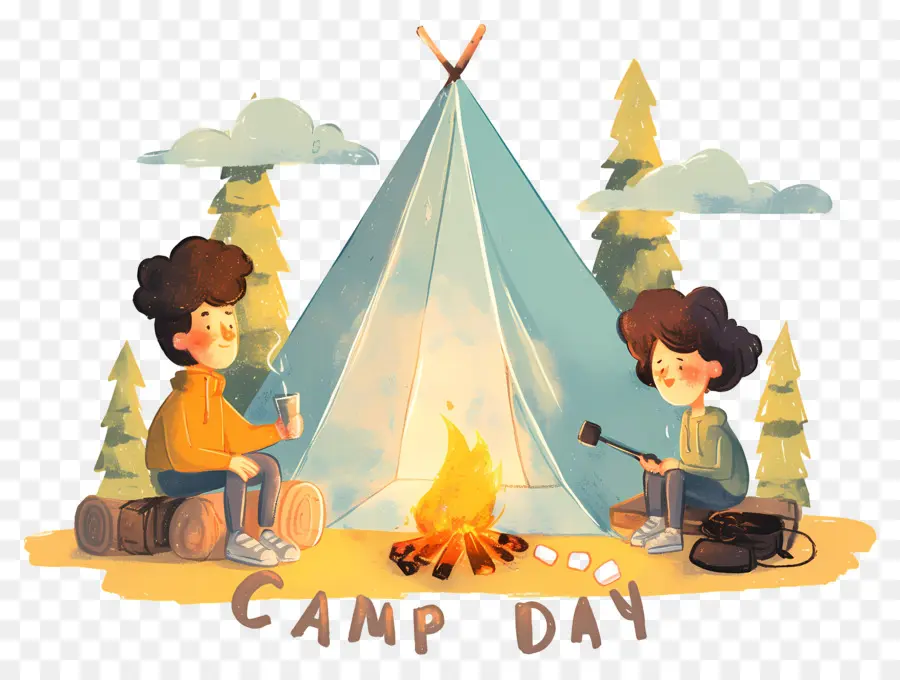 Día Nacional Del Campamento，Escena De Acampada PNG