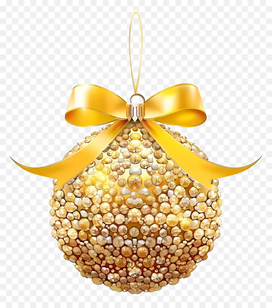 Balón De Oro De Navidad，Adorno Dorado PNG